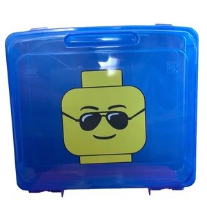 Lego Iris project storage case tote blue 13x12x3 large